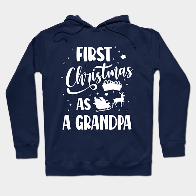 Merry Christmas - First Christmas As A Grandpa Hoodie by EleganceSpace